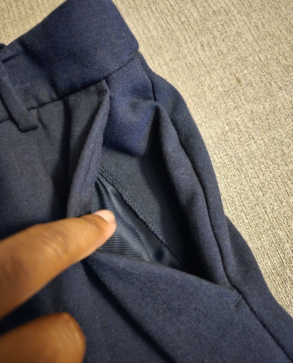 Banana Republic Navy Blue Double-Weave High-Rise Straight Dress Pants 10 Petite - Picture 4 of 9